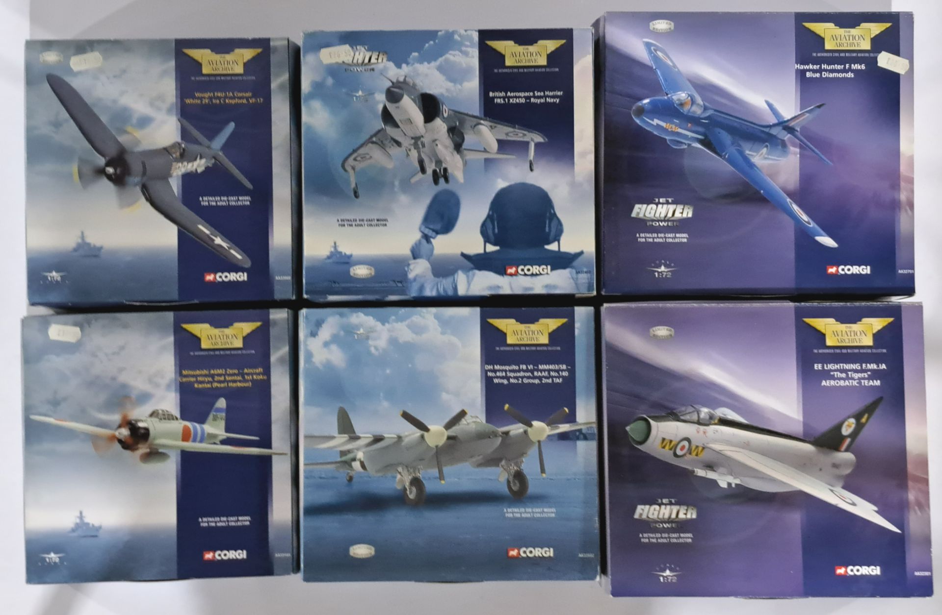 Aviation Archive a boxed group of Jet Fighter Power and similar, 1/72 scale airplanes to include ...