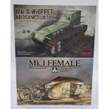 Takom & Meng a mixed boxed pair of 1/35 scale Military Tank/Vehicles to include Takom 2033 "Mk.I ...