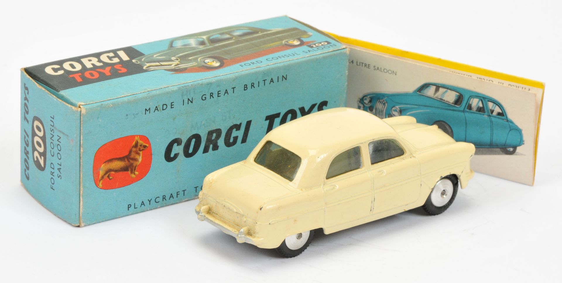 Corgi Toys 200 Ford Consul Saloon - cream body, silver trim and flat spun hubs - Image 2 of 2