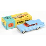 Corgi Toys 220 Chevrolet Impala - Sky blue body, red interior, silver trim and side flashes and s...