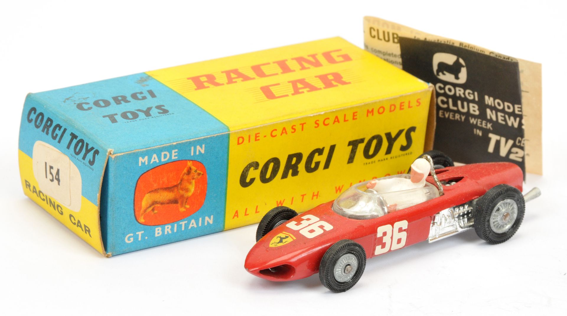 Corgi Toys 154 Ferrari Formula 1 "Grand Prix" racing car - Red Body,with silver base, chrome trim