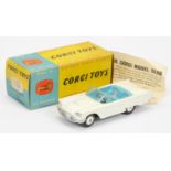 Corgi Toys 215 Ford Thunderbird Open Sports  - white body with blue and silver interior