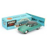 Corgi Toys 210 Citroen DS10 - Metallic green body with black roof, silver trim and flat spun hubs