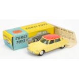 Corgi Toys 210 Citroen DS10 - Yellow body with red roof,, silver trim and flat spun hubs