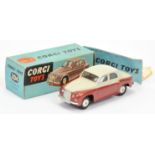 Corgi Toys 204 Rover 90 Saloon - Two-tone pale grey over metallic cerise, silver trim