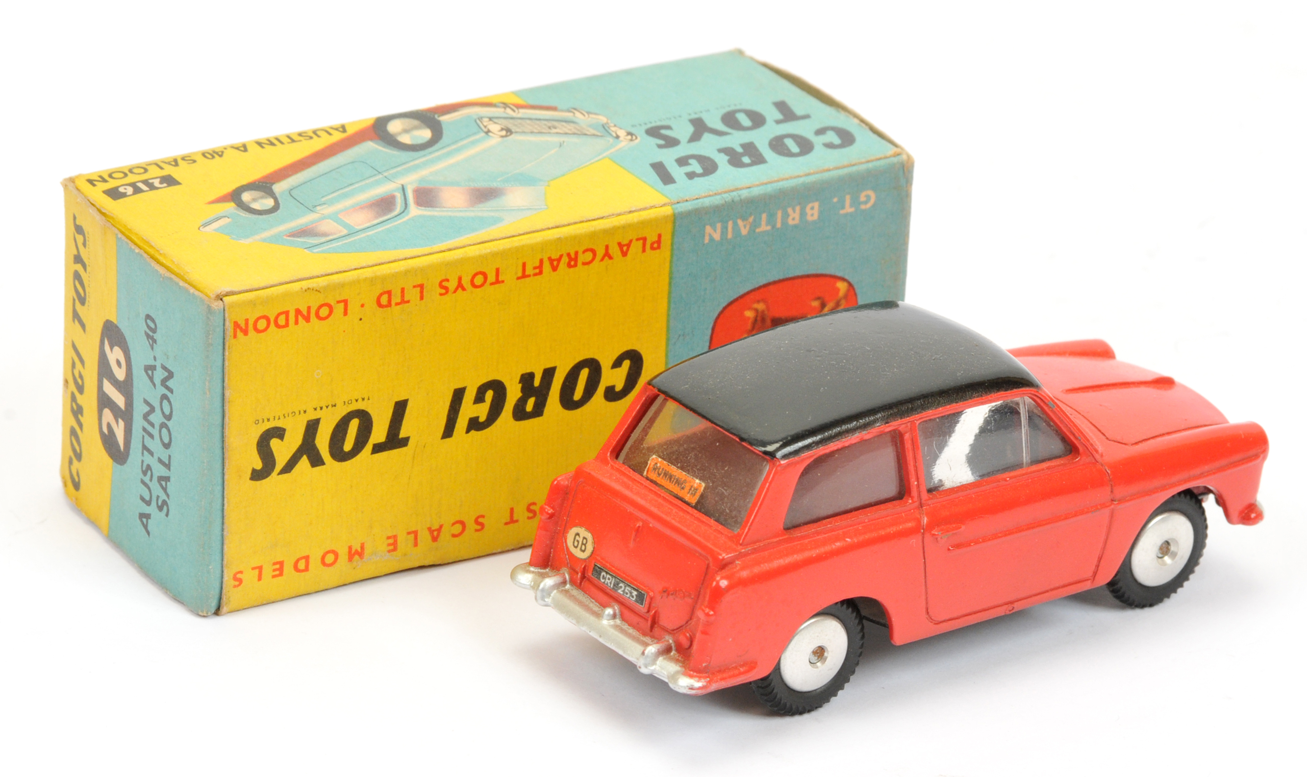 Corgi Toys 216 Austin A40  - Red body with black roof, silver trim and spun hubs  - Image 2 of 2