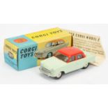 Corgi Toys 207 Standard vanguard saloon  - Two-Tone red over pale green, silver trim and flat spu...