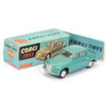 Corgi Toys 204M Rover 90 Saloon - Metallic green body,silver trim, mechanical motor and flat spun...