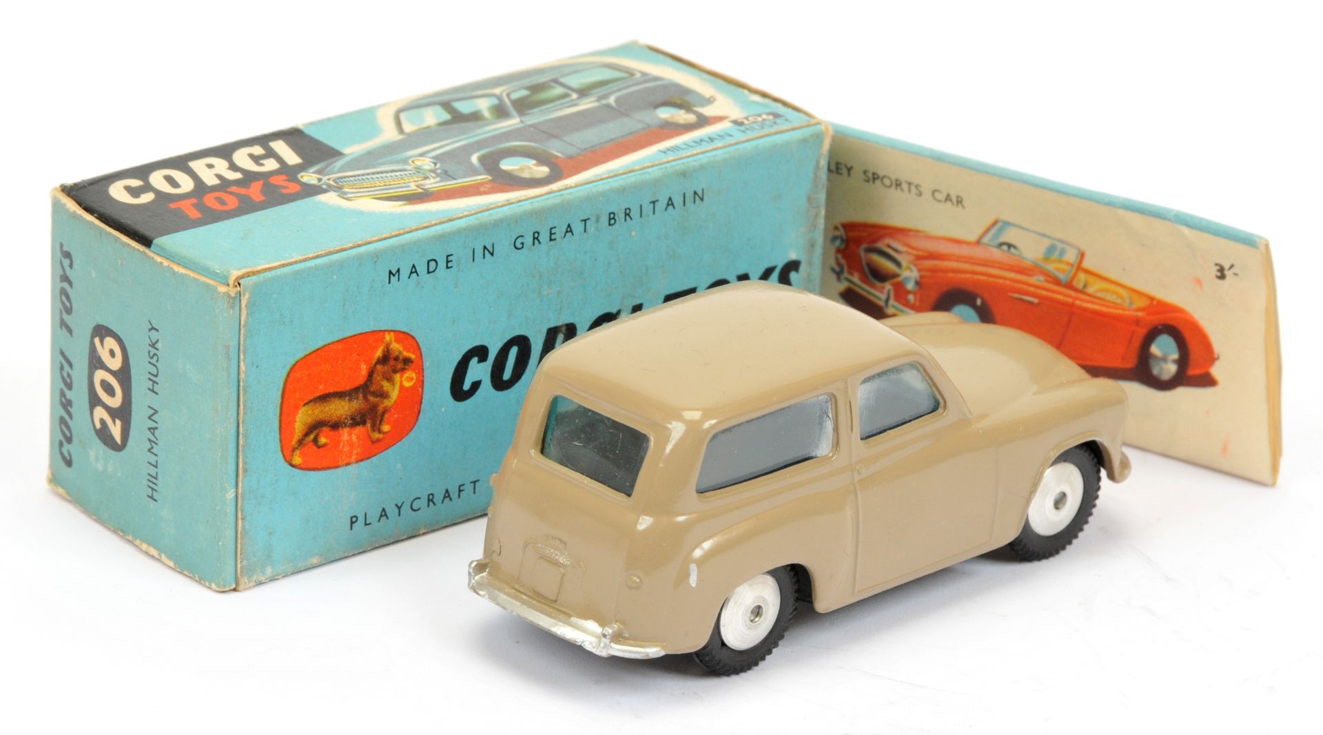 Corgi Toys 206 Hillman Husky - Fawn body, silver trim and flat spun hubs - Image 2 of 2