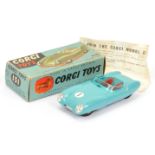 Corgi Toys 151 Lotus Mark 11 Le Mans Racing car - Drab light blue, red seats, silver trim