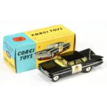 Corgi Toys 223 Chevrolet Impala "State patrol" car - Black body, lemon interior, silver trim 