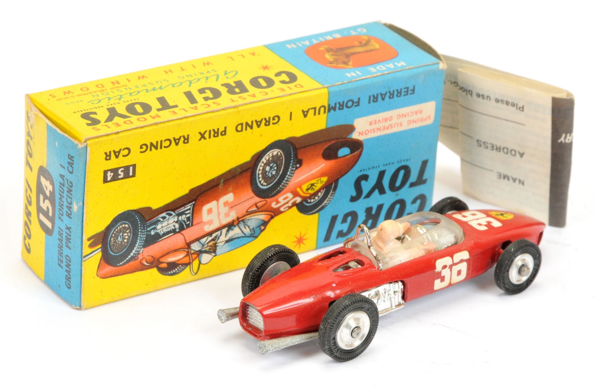 Corgi Toys 154 Ferrari Formula 1 "Grand Prix" racing car - Red Body,with silver base, chrome trim - Image 2 of 2