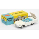 Corgi Toys 215 Ford Thunderbird Open Sports  - white body with blue and silver interior, silver s...