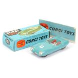 Corgi Toys 151 Lotus Mark 11 Le Mans Racing car - Drab Grayish-blue, red seats, silver trim