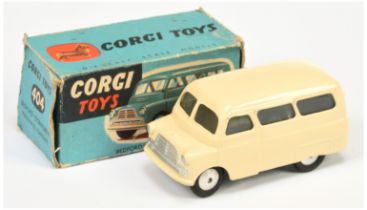 Corgi Toys  404 Bedford Dormobile Personnel Carrier - Cream body, silver trim and flat spun hubs