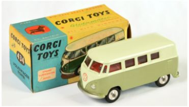 Corgi Toys 434 Volkswagen Kombi - Two-Tone green, red interior, silver trim and spun hubs