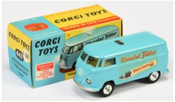Corgi Toys 441 Volkswagen Van "Toblerone"  - Light blue body, lemon interior, silver trim, spun h...