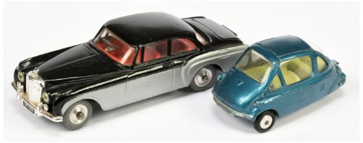 Corgi Toys 224 Bentley Continental Sports Saloon - Two-Tone black over silver, chrome trim, red i...