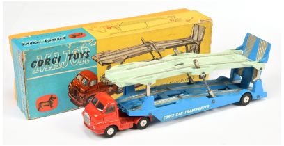 Corgi Toys Major 1101 Bedford Type S Carrimore Car Transporter -Red cab with blue and pale green ...