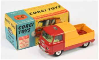 Corgi Toys 465 Commer Pick-Up - Red Cab and chassis, yellow back, lemon interior, silver trim, sp...