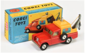 Corgi Toys 477 Land Rover Breakdown Truck - Red body, yellow plastic tilt, lemon interior, silver...