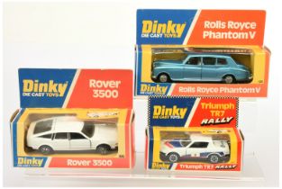 Dinky Toys group of 3 to Include (1) 124 Rolls Royce Phantom V - metallic steel blue, white inter...