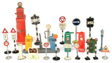 Miscellaneous Accessories group To Include Petrol Pumps, road signs, Becons, plus others Various ...