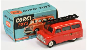 Corgi Toys  405M Bedford Utilecon Fire Tender "Fire Dept" - Red body, silver trim, black clip and...