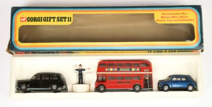 Corgi Toys GS11 "London" Gift Set To Include (1) Austin "Taxi" - black, red interior, (2) London ...