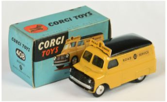 Corgi Toys  408 Bedford Van "AA Road service" -  Yellow body, black including smooth roof, silver...