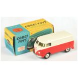 Corgi Toys 433 Volkswagen Delivery Van  - Two-Tone White and Red Body with lemon interior silver ...