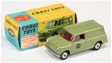 Corgi Toys 440 Austin Mini Van - Green body, red interior, silver trim, and spun hubs 