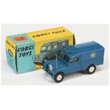 Corgi Toys  416 Land Rover "RAC Radio Rescue" - Blue body and tinplate tilt, fixed header, aerial...