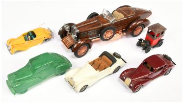 Unboxed Group to Include Franklin Mint (1/24th) Hispano- Suiza Tulipwood Roadster, 3 X White Meta...