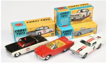 Corgi toys Group of 3 To Include (1) 215S Ford Thunderbird Open Top - Red body, yellow and silver...