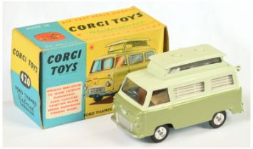 Corgi Toys  420 Ford Thames Airboune Caravan - Two-Tone Green, silver trim and spun hubs
