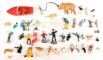 A Quantity of Figures and Accessories To include - Corgi toys "Batman & Robin", Ice cream seller ...