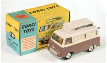 Corgi Toys  420 Ford Thames Airboune Caravan - Two-Tone Mauve and very pale lilac, silver trim, a...