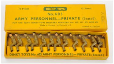 Dinky Toys Military 603 Army Personnel Private (seated) Figures To Include 12 X pieces 