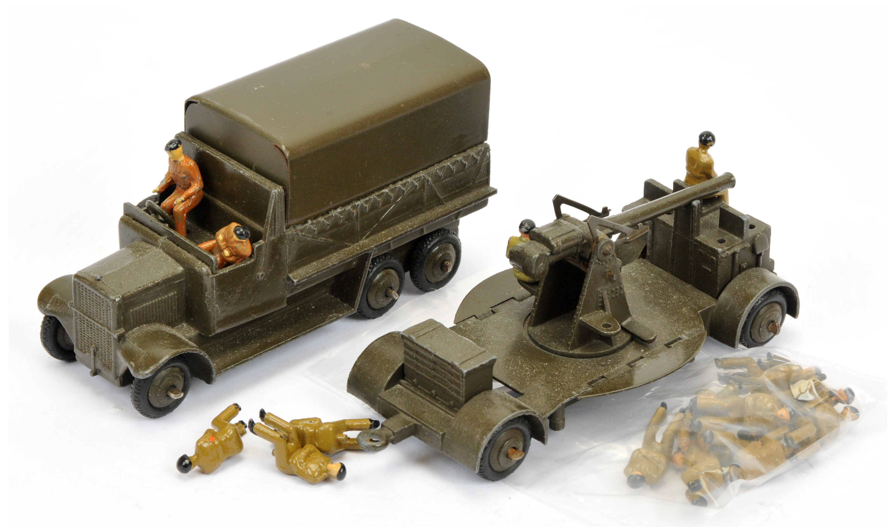 Dinky Toys Military Group To Include 151B 6-Wheeled wagon - RARER Olive Body, tilt and rigid hubs...