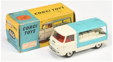 Corgi Toys 466 Commer Milk Float - White cab and chassis, red interior, white crates, silver trim...