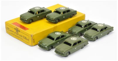 Dinky Toys Military trade Pack 139AM (675) Ford Sedan "Staff" Car  - containing 6 X examples fini...