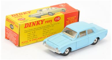 Dinky Toys 130 Ford Consul Corsair - Light blue body, off white (ivory) interior, silver trim and...