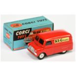 Corgi Toys  403M Bedford Van "KLG Plugs" red body, silver trim, flat spun hubs and Mechanical Motor
