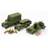 Dinky Toys Military Group To Include 151B 6-Wheeled wagon - Green body including metal tilt and s...
