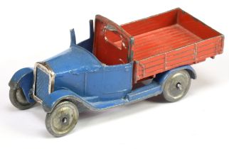 Dinky Toys 22 series Pre-War Open back truck - Blue, red with washed wheels