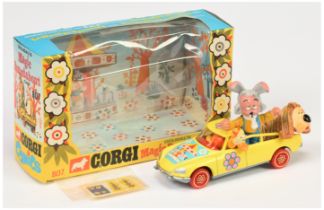Corgi Toys 807 "The Magic Roundabout" - Dougal's Car - Yellow body, red interior and wheels , chr...