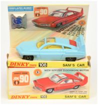 Dinky Toys 108 "Joe 90" - "Sam's" Car - Powder blue body, red rear engine cover and front trim, l...