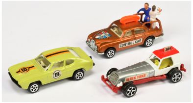 Corgi toys (Rockets) - Group Of 3 To Include (1) Ford Capri - lime body with racing No.8 stripes,...