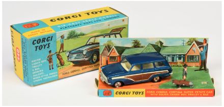 Corgi Toys 440 Ford Consul Cortina Super Estate Car - Blue body with wood effect side and rear pa...